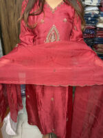 Antique Work Dola Silk Suit - Image 6