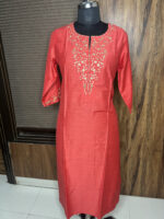 Coral Cotton Silk Suit - Image 2
