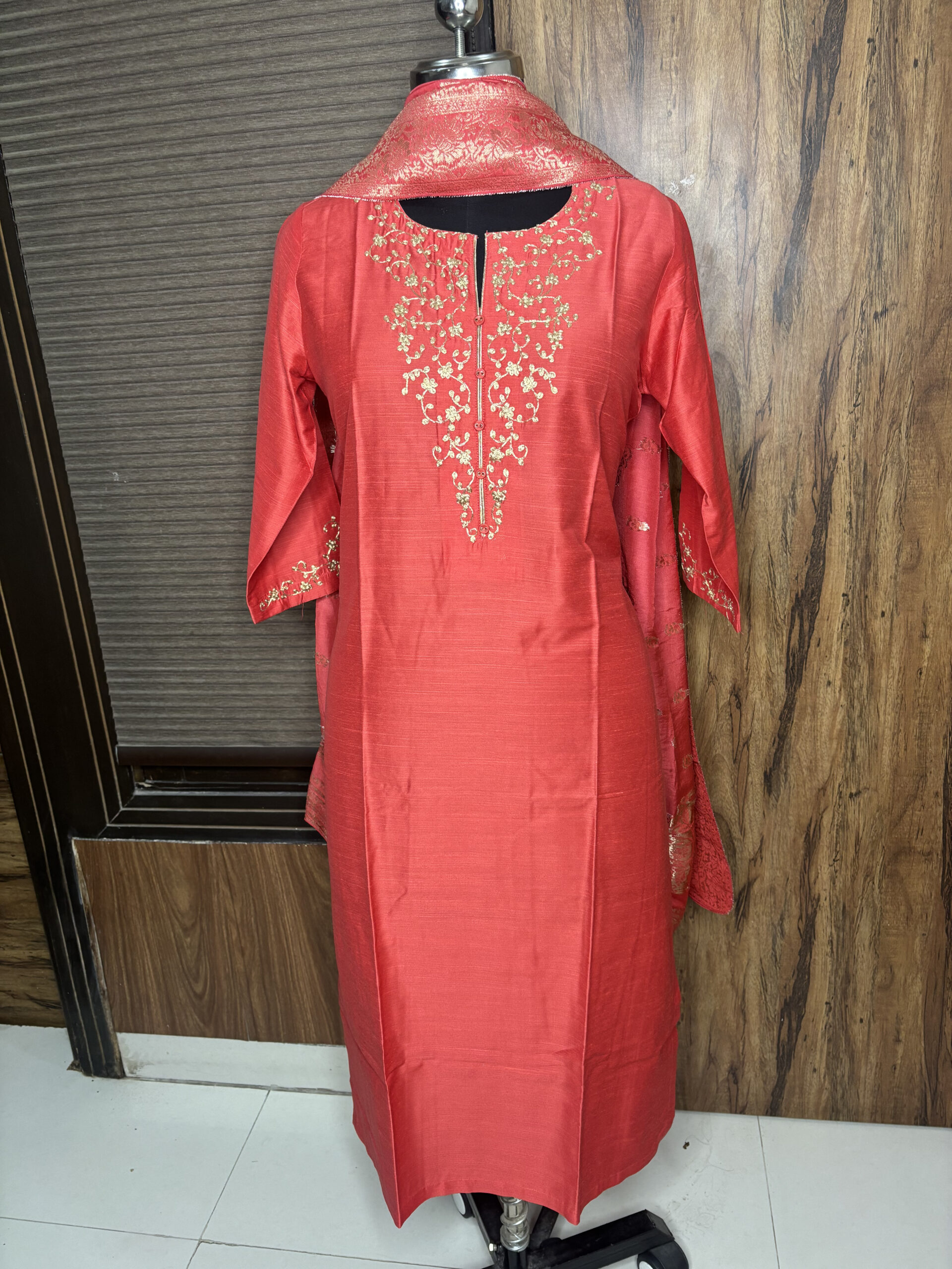 IMG_2116-scaled-2.jpg Coral Cotton Silk Suit - Image 1