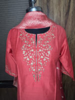 Coral Cotton Silk Suit - Image 6