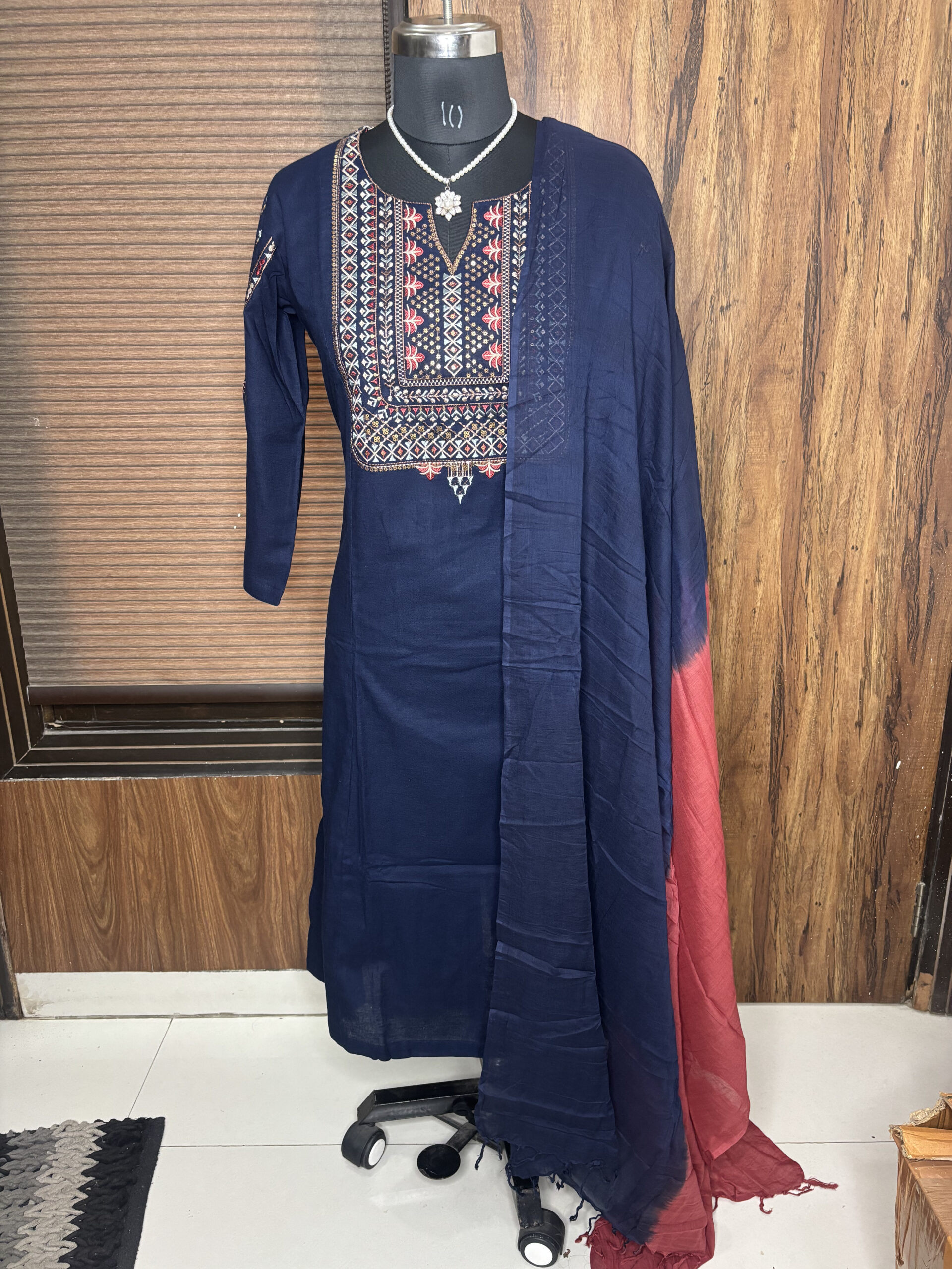 IMG_2183-scaled-1.jpg Blue Handloom Cotton Suit - Image 1