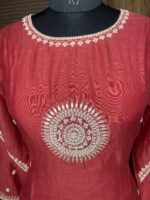 Rust Mul Chanderi Suit - Image 2