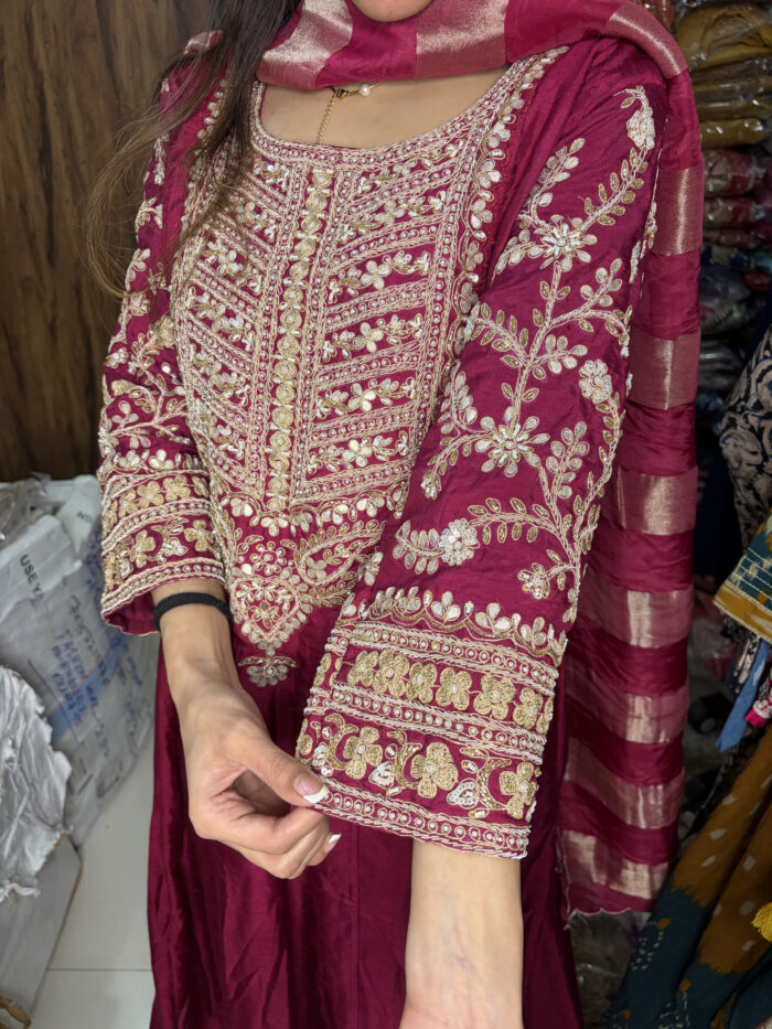 The Perfect Dola Silk Anarkali - Image 3