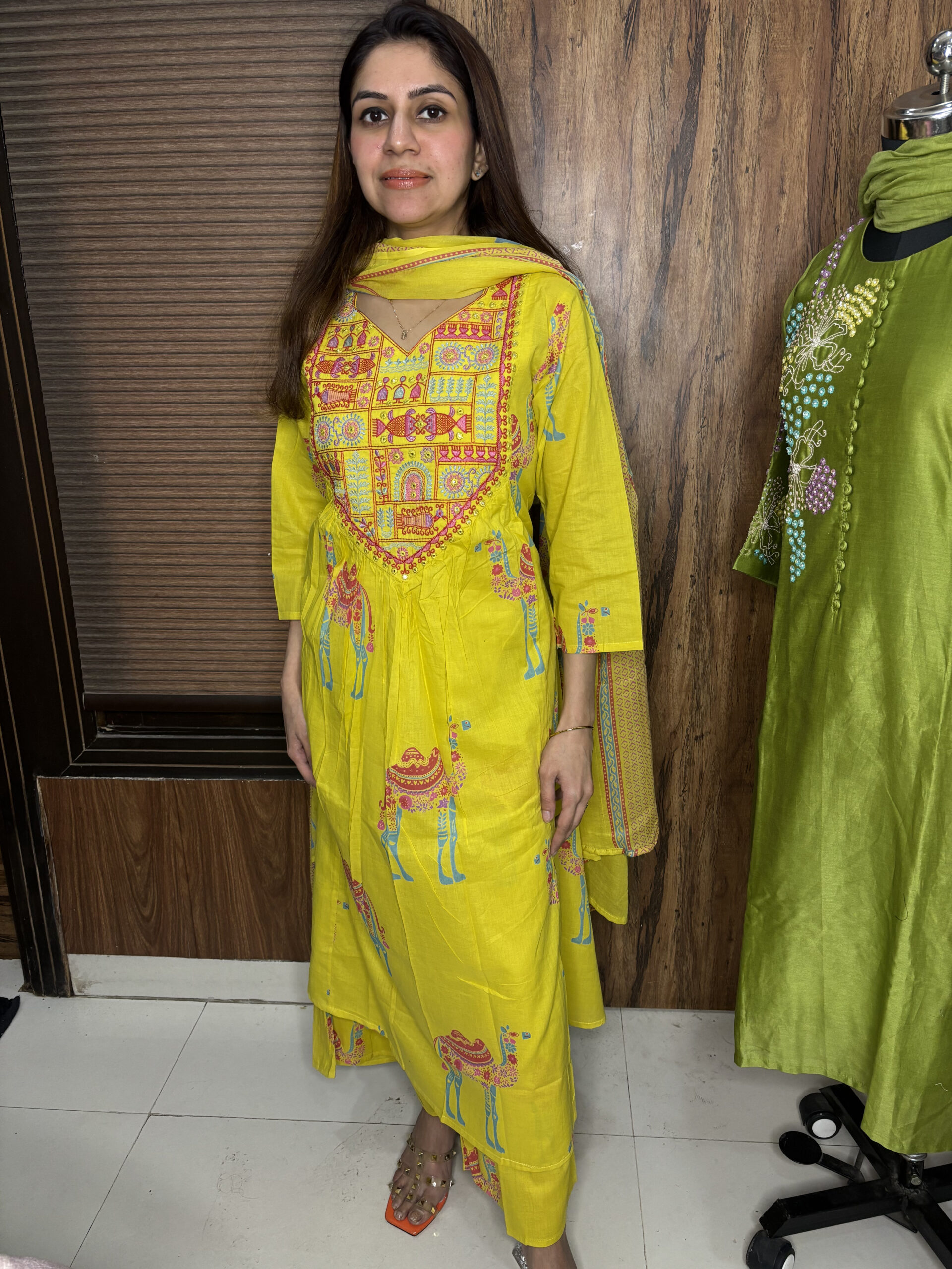 IMG_2786-scaled-1.jpg Yellow Embroidered Suit - Image 1