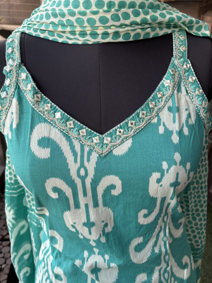 Rama Blue  Noodle Cotton Suit - Image 2