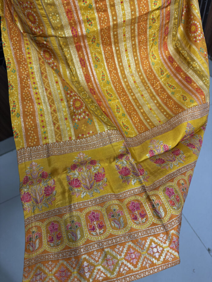 Yellow Muslin Silk suit - Image 7