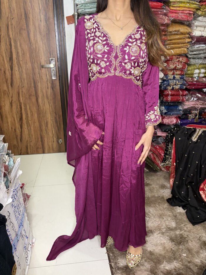 Alia Cut Chinon Anarkali - Image 6