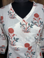 White Angrakha Cotton Suit - Image 2