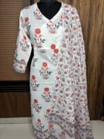 White Angrakha Cotton Suit