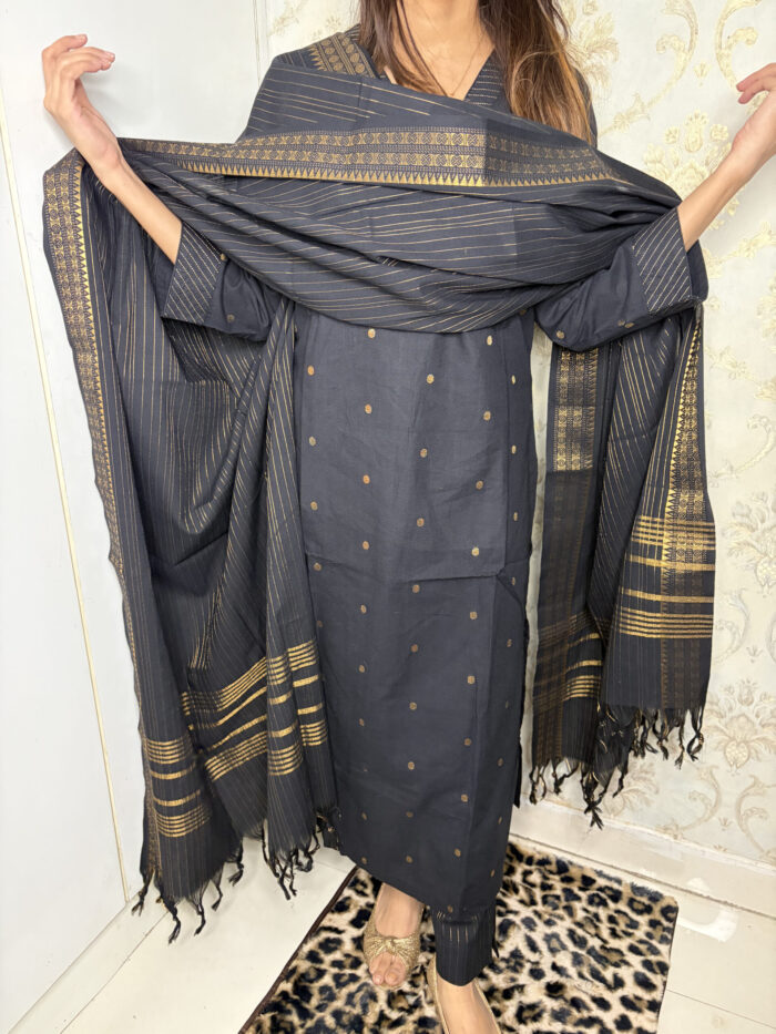 Black Handloom Suit - Image 3