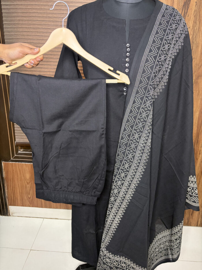 The Black handloom Cotton Suit - Image 7