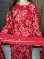 Keyhole Neck Handloom Cotton Suit - Image 2