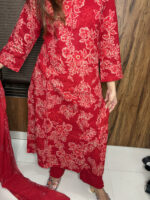 Keyhole Neck Handloom Cotton Suit - Image 3