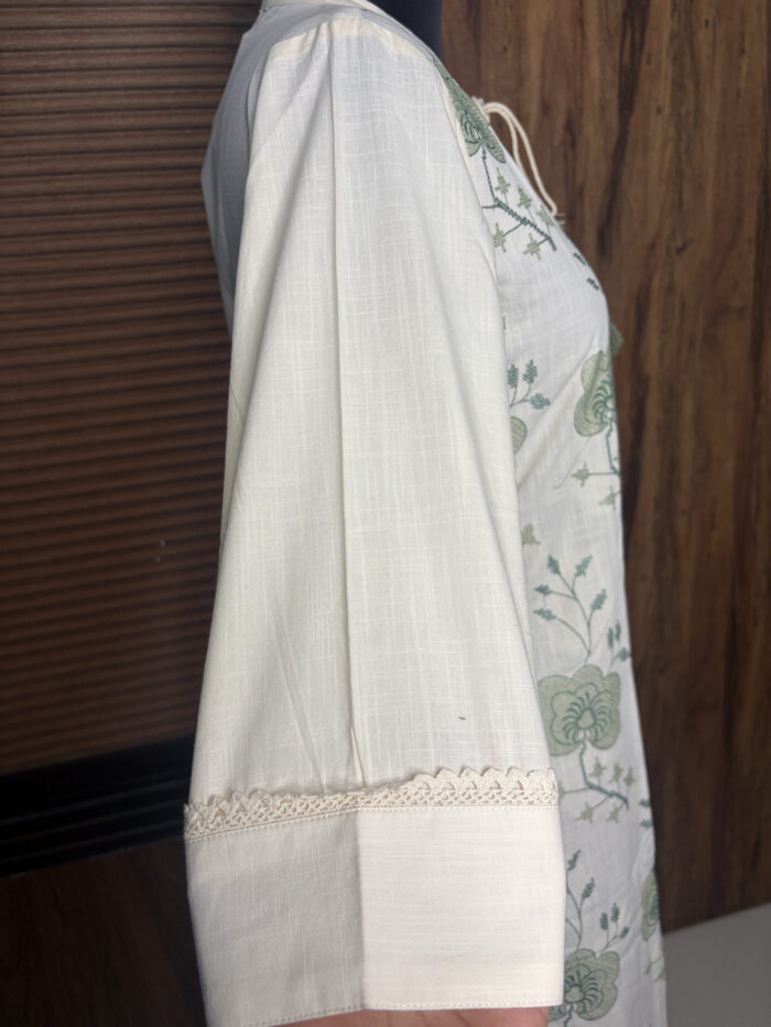 Floral Embroidered off white article - Image 4