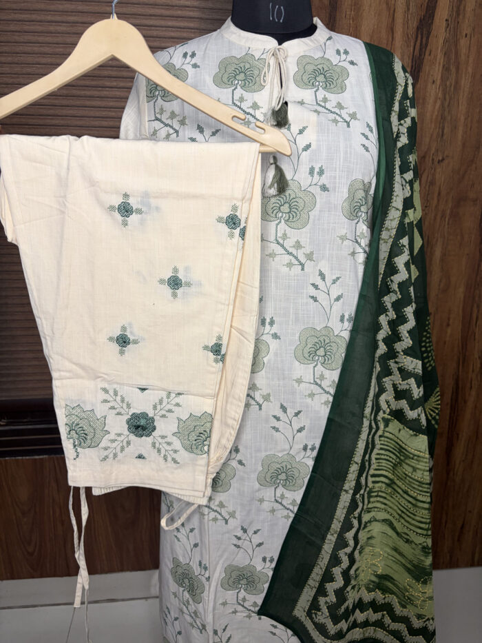 Floral Embroidered off white article - Image 6