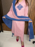 The Peach Handloom Cotton Suit - Image 5
