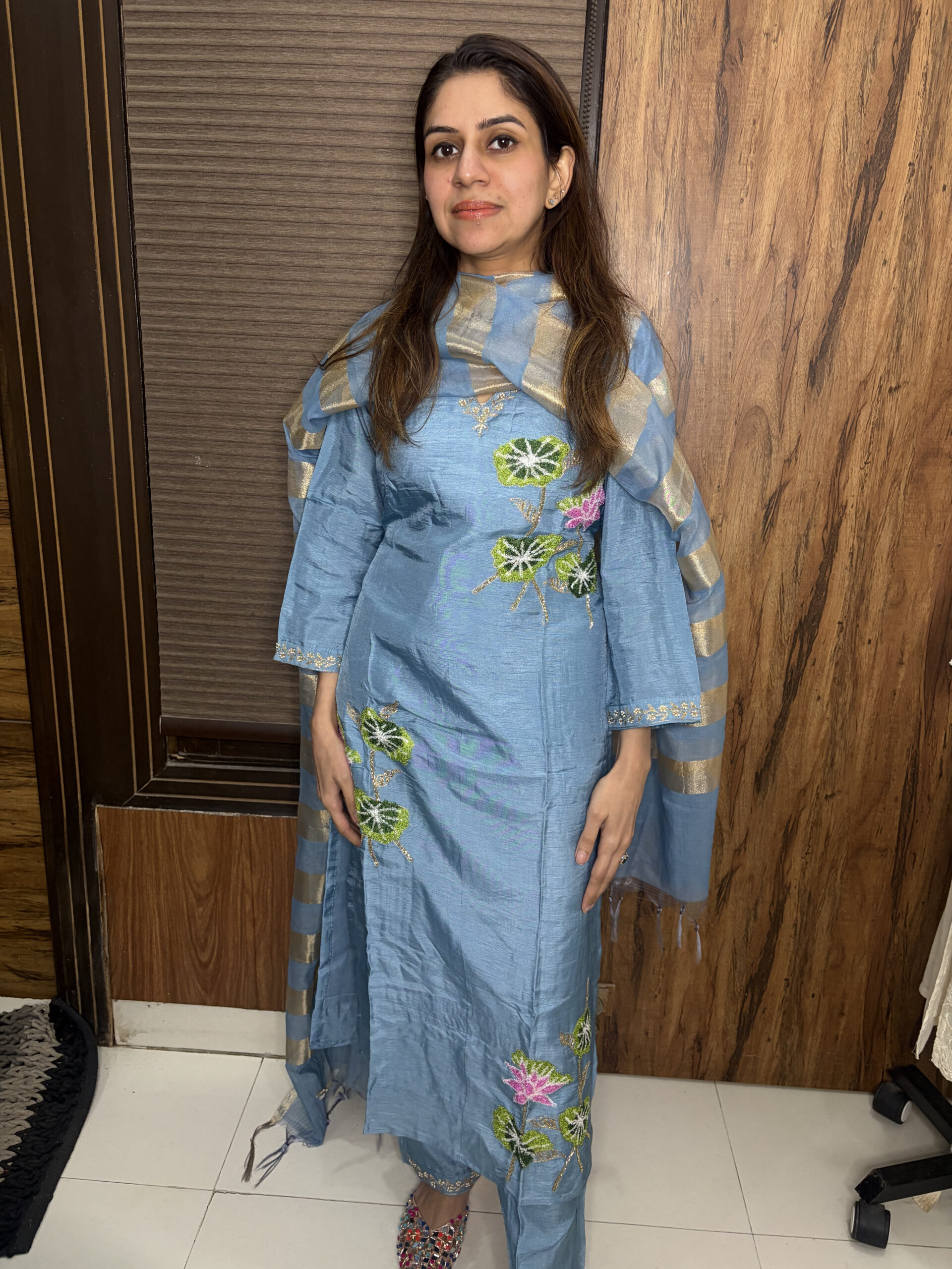 IMG_4146-scaled-1.jpg Blue Embroidered Suit - Image 1