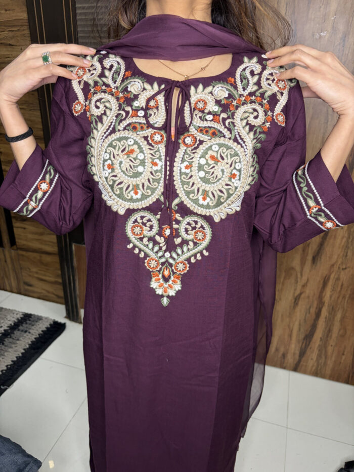 Rayon Embroidered suit - Image 2