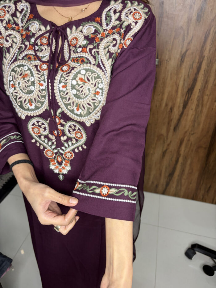 Rayon Embroidered suit - Image 3