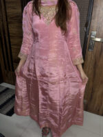 Pink Handwork Anarkali - Image 2