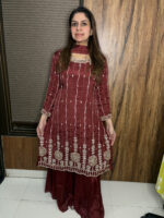 Pure Chinnon Handwork Sharara