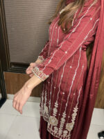 Pure Chinnon Handwork Sharara - Image 5