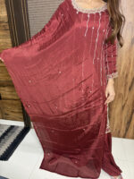 Pure Chinnon Handwork Sharara - Image 8