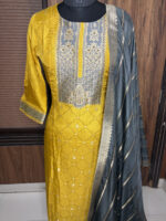Yellow Jacquard  Silk 