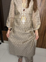 Chandheri Cotton Embroidered Suit - Image 4