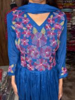 Bleed Blue Chinnon Fabric Wedding Wear - Image 3