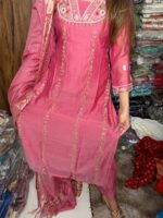 Blushy Pink  Fabric Mull Chanderi - Image 5
