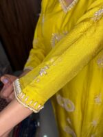 Yellow Sun Flower Fabric Dola Silk - Image 8