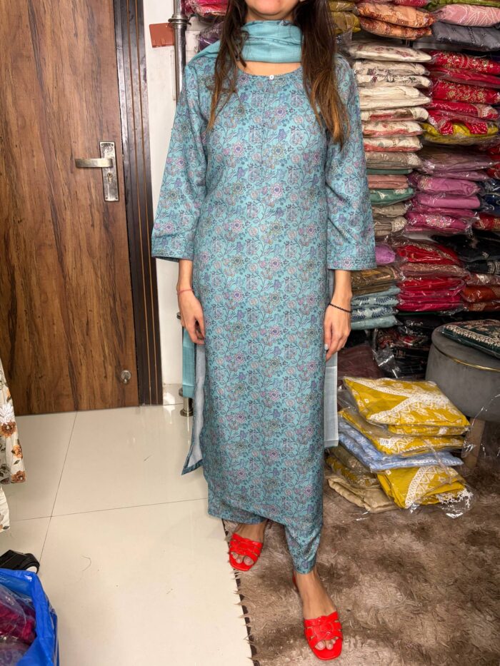 Winter Pastels  3 Pcs Fully Stitched Suit - Image 8