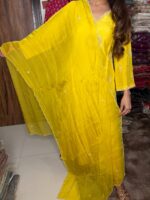 Yellow Sun Flower Fabric Dola Silk - Image 6