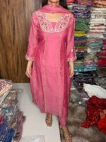 Blushy Pink  Fabric Mull Chanderi - Image 2