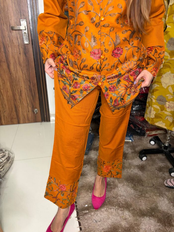 Aari Work Cord Sets Fabric Pashmina - Image 4