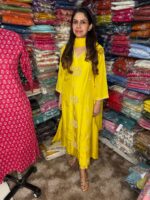 Yellow Sun Flower Fabric Dola Silk - Image 2